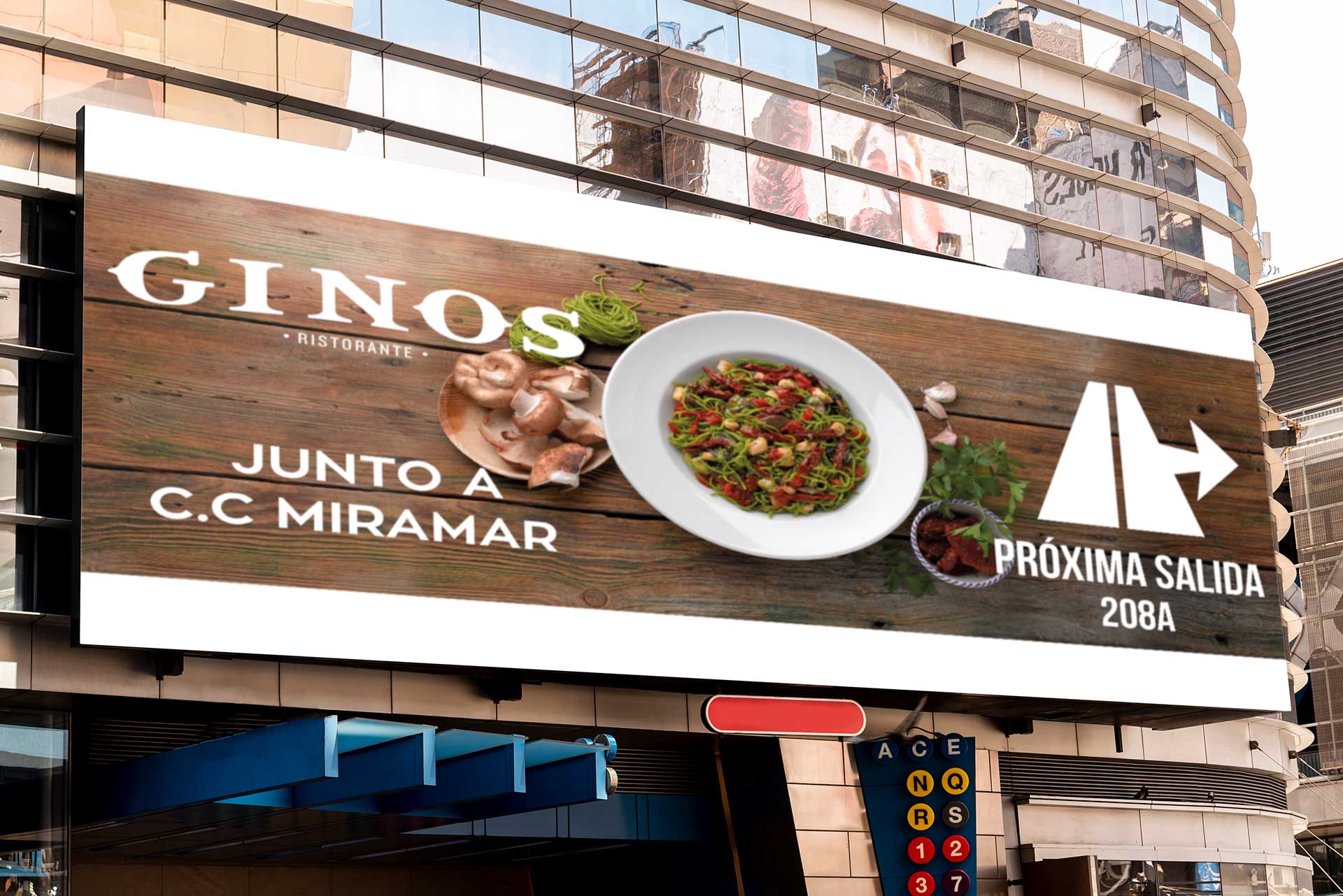 Publicidad exterior para Ginos- valla