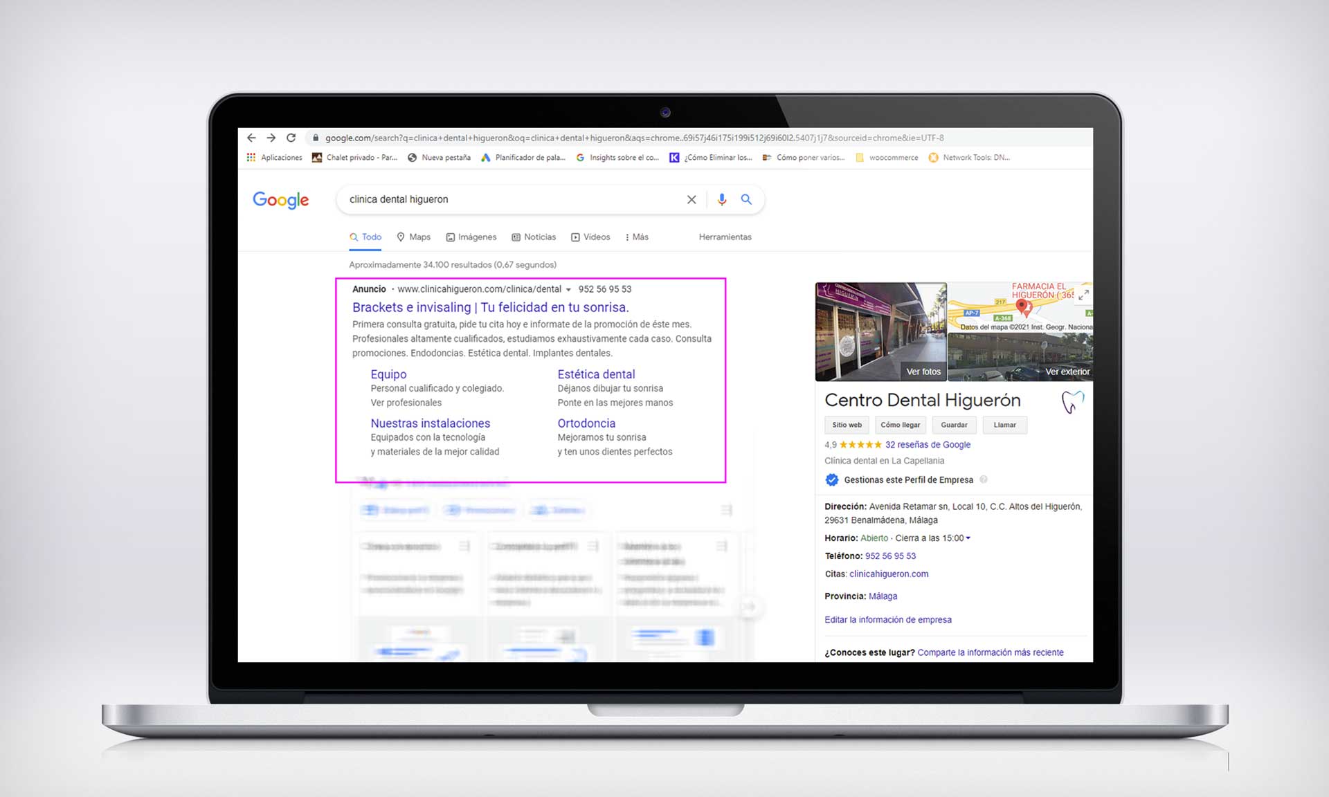 campaña google Ads dental higuerón