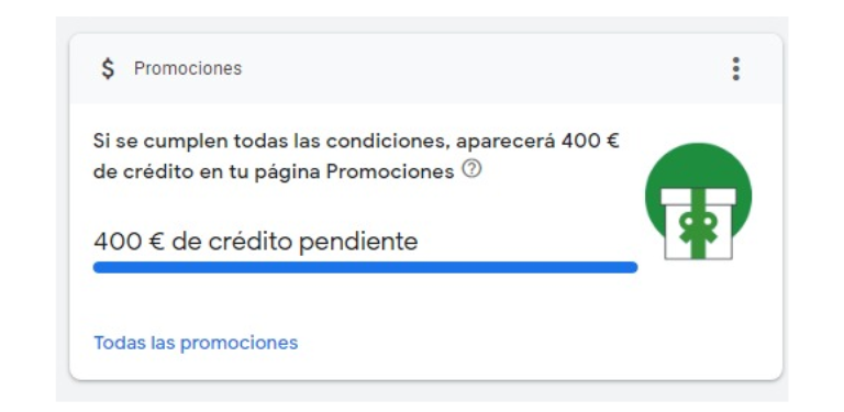 Credito Pendiente 400€ Google Ads