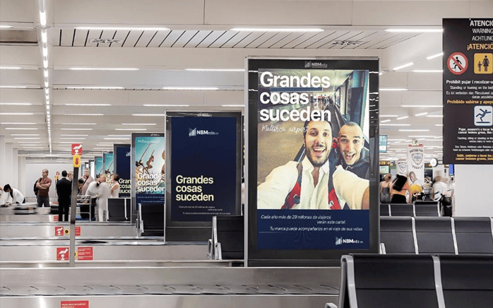 campaña de publicidad en el aeropuerto de Palma de Mallorca