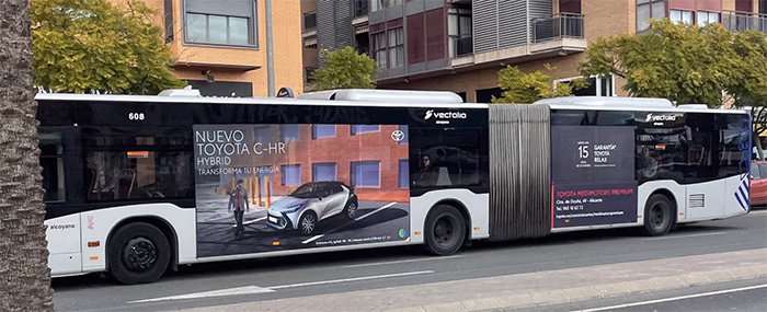 Publicidad en autobús articulado Alicante