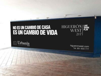 Mural publicitario de Urbania en parking gestionado por AN Publicidad.