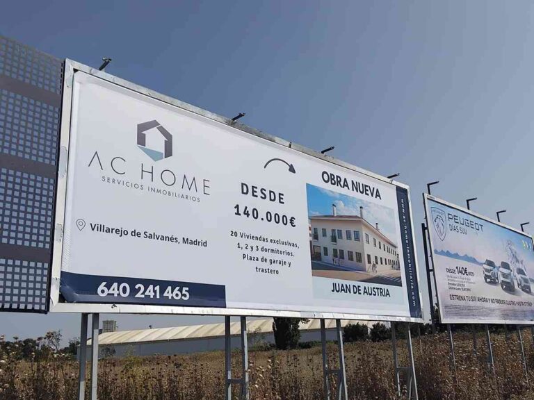 Valla publicitaria de AC Home gestionada por AN Publicidad