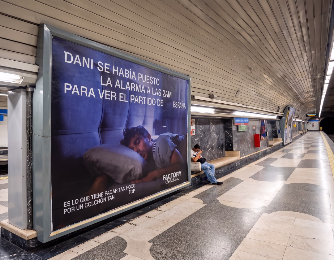 Campaña de Publicidad en el Metro de Madrid para Factory Colchón